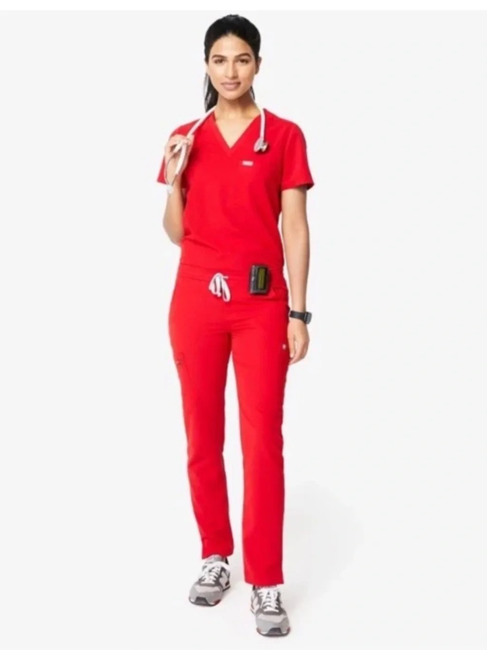 Figs women's Red Yola Skinny Scrub Pants Small - Picture 1 of 11